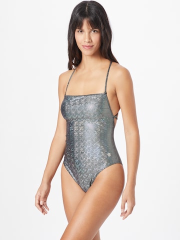 Calvin Klein Swimwear حمالة صدر بالكونيت ثوب السباحة بلون فضي: الأمام