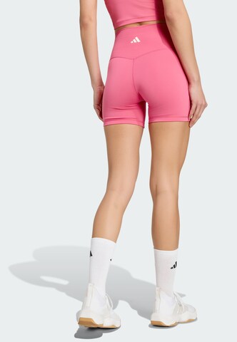 ADIDAS PERFORMANCE Skinny Workout Pants 'Studio All Me' in Pink