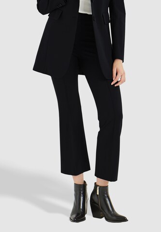 MARC AUREL Boot cut Pleated Pants in Black: front