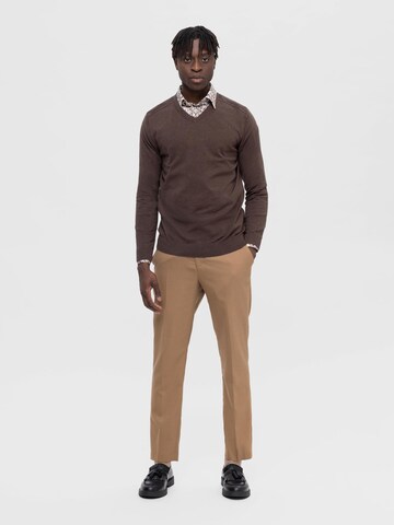 SELECTED HOMME Pulóver 'SLHBERG' - barna