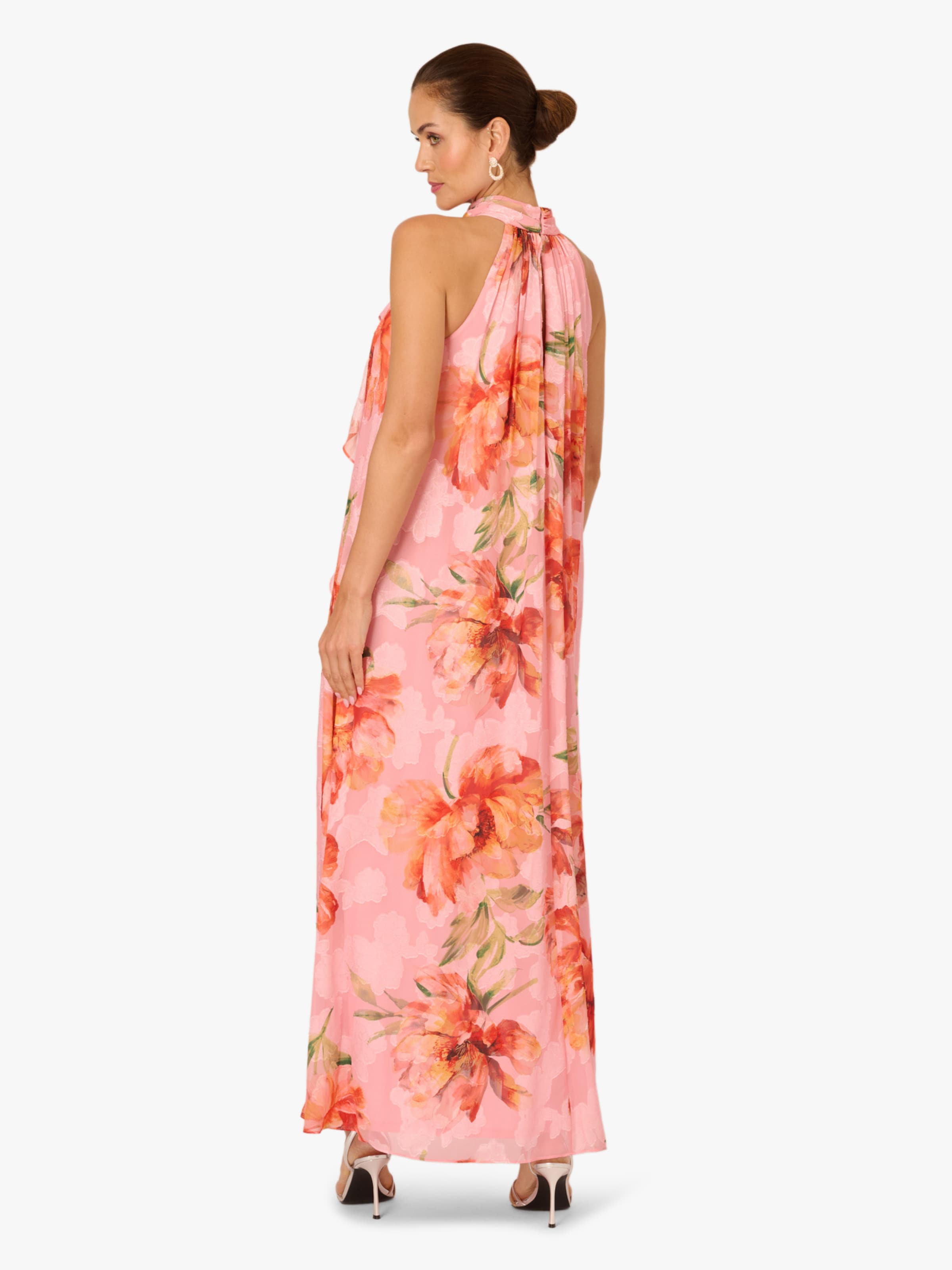Adrianna Papell Zomerjurk 'Halter Trapeze Gown' in Roze
