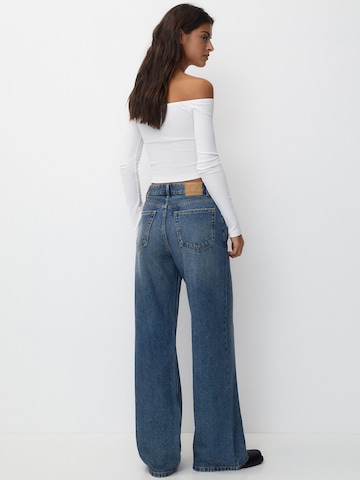 Wide Leg Jean Pull&Bear en bleu