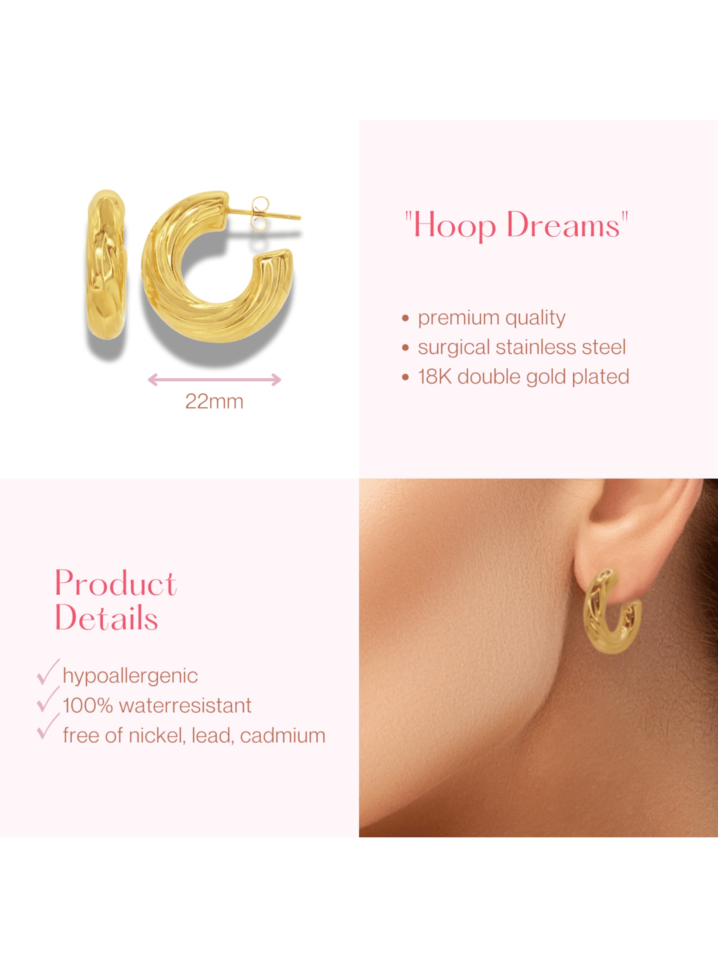 ARS-ARGENTI Ohrringe 'HOOP DREAMS'‌‌‌‌‌‌‌‌‌‌ in Gold