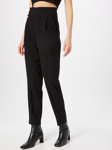 Gina Tricot Regular Pleated Pants 'Melody' in Black: front