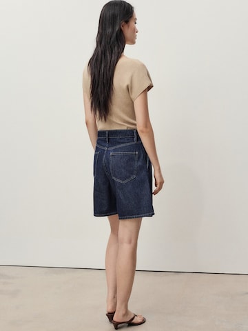 MANGO Loose fit Pleat-front jeans 'MARINA' in Blue