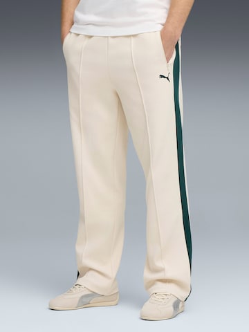 PUMA Regular Sporthose 'T7' in Beige: Vorderseite