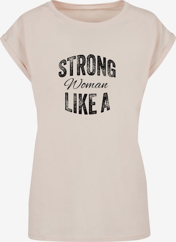 Merchcode Shirt 'WD - Strong Like A Woman' in Beige: voorkant