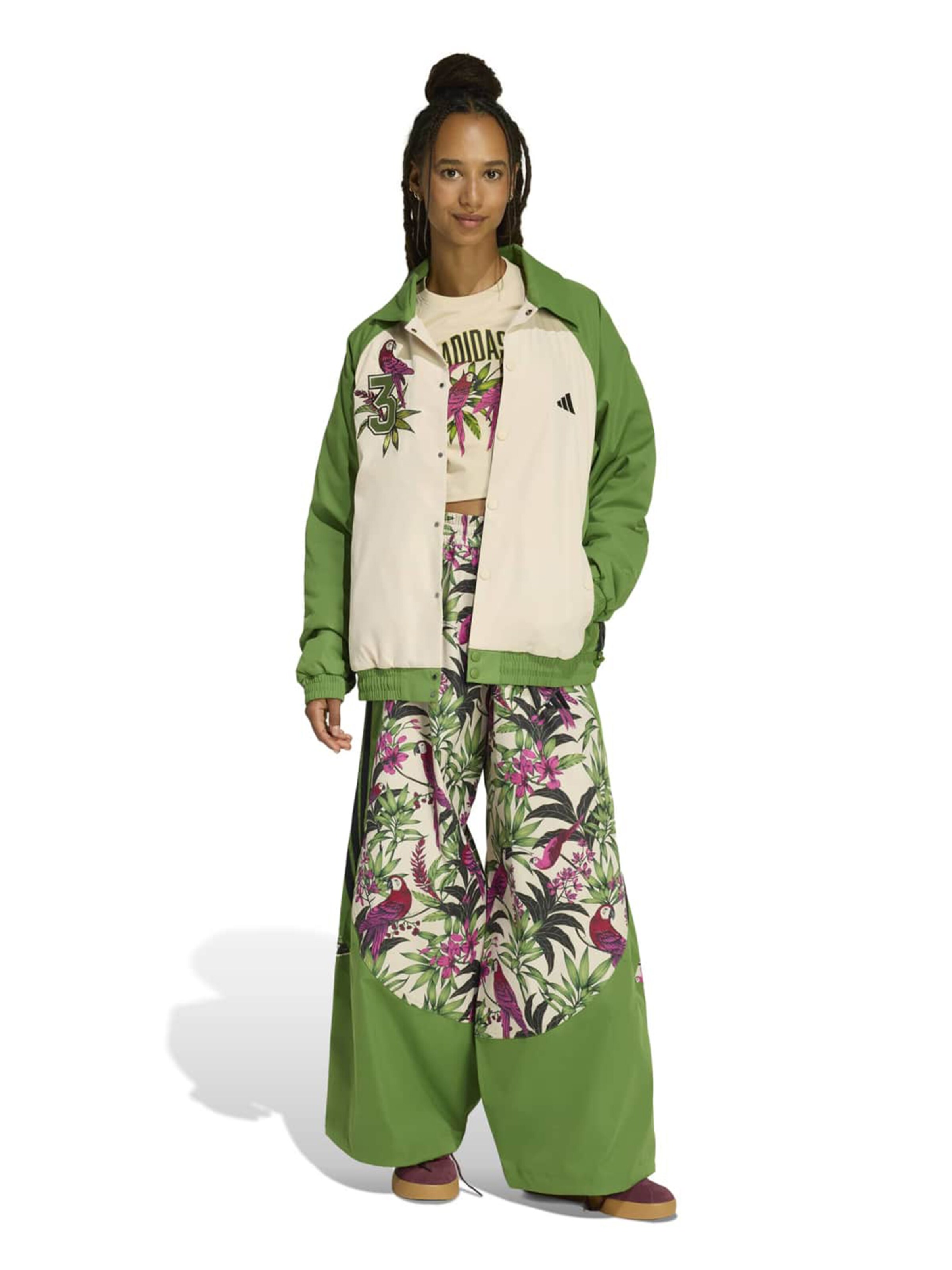 Bluză cu fermoar sport de la ADIDAS SPORTSWEAR pe verde