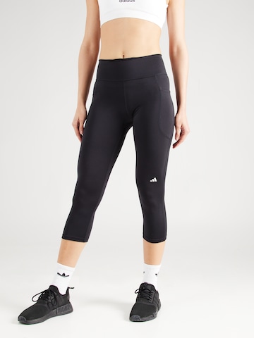 ADIDAS PERFORMANCE Skinny Workout Pants 'DailyRun' in Black: front