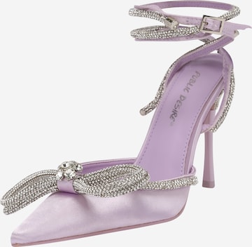 Public Desire - Sapatos abertos atrás 'MIDNIGHT' em roxo: frente