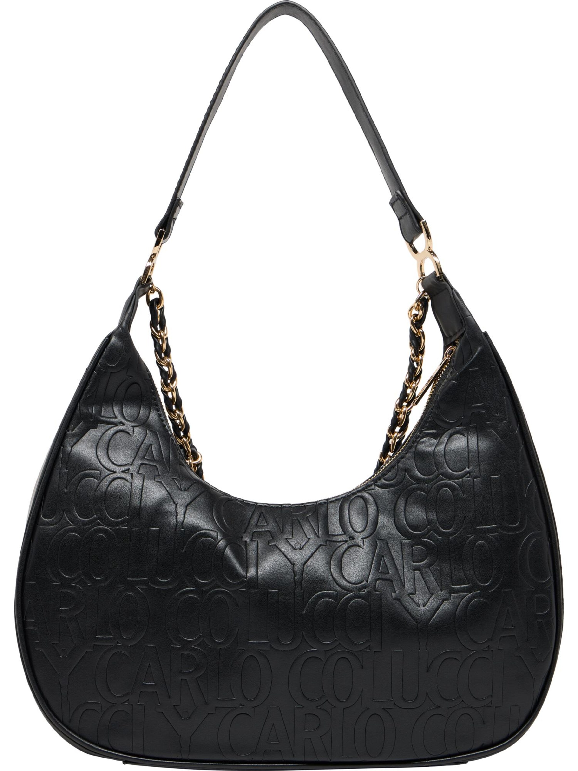 Carlo Colucci Schultertasche 'Dolzani' in Schwarz