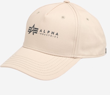 Cappello da baseball di ALPHA INDUSTRIES in beige: frontale
