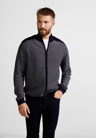 Street One MEN Knit Cardigan in Blue: front