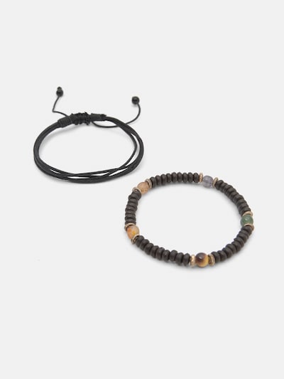 Pull&Bear Bracelet en sable / bleu / noir, Vue avec produit