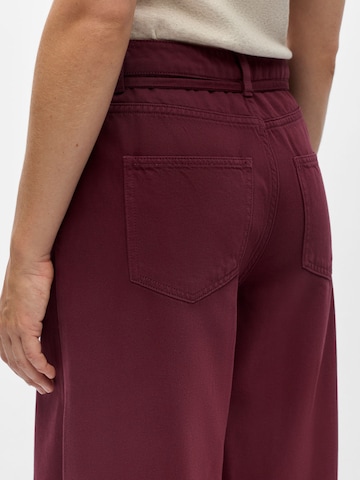 OBJECT Wide Leg Jeans 'OBJRosie' in Rot