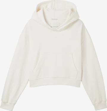 TOM TAILOR Zip-Up Hoodie in White: front