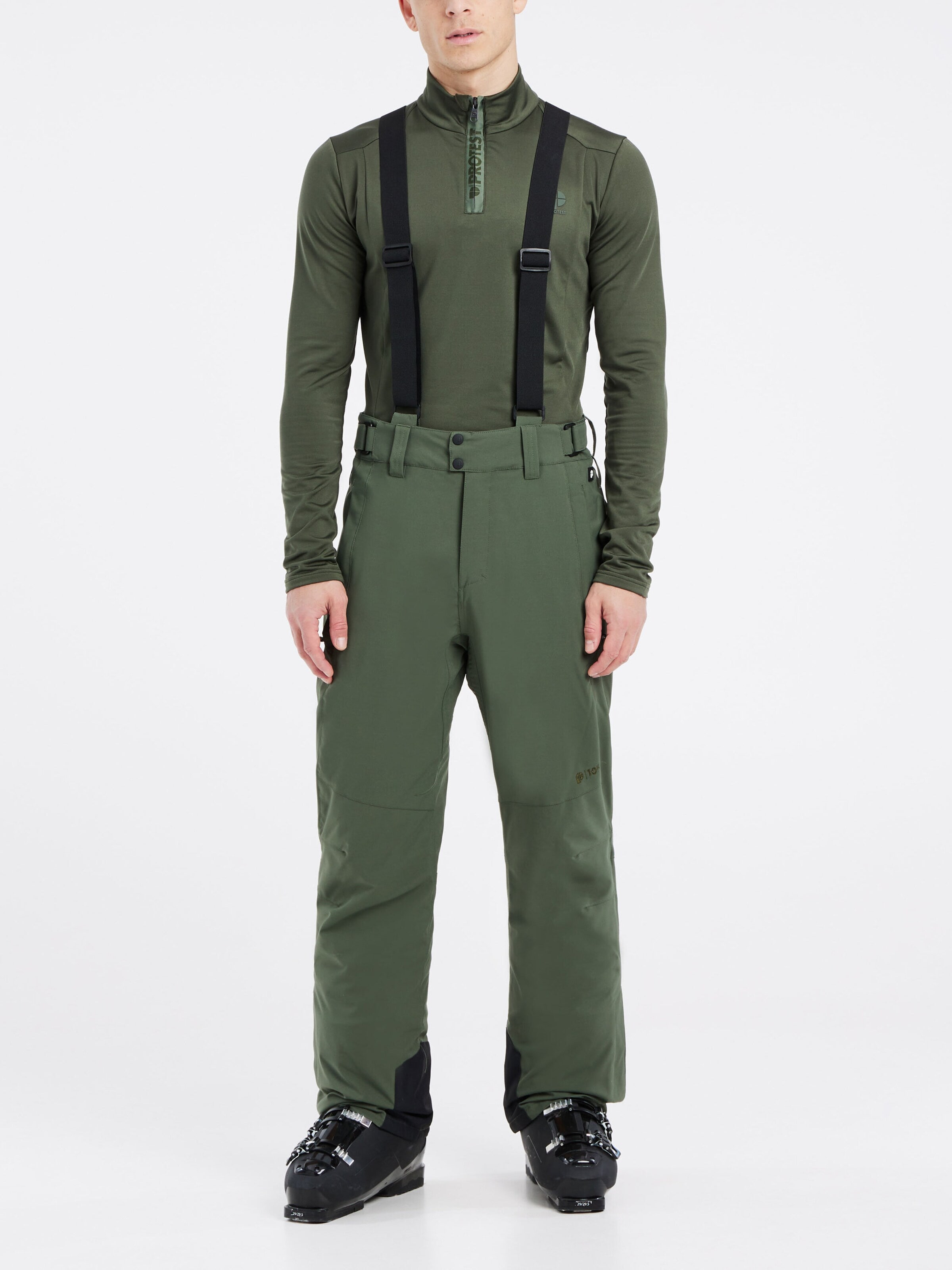 PROTEST Regular Workout Pants 'OWENS' in Green: front
