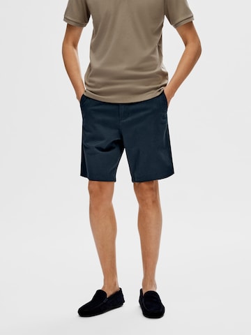 SELECTED HOMMEregular Chino hlače 'Bill' - plava boja: prednji dio