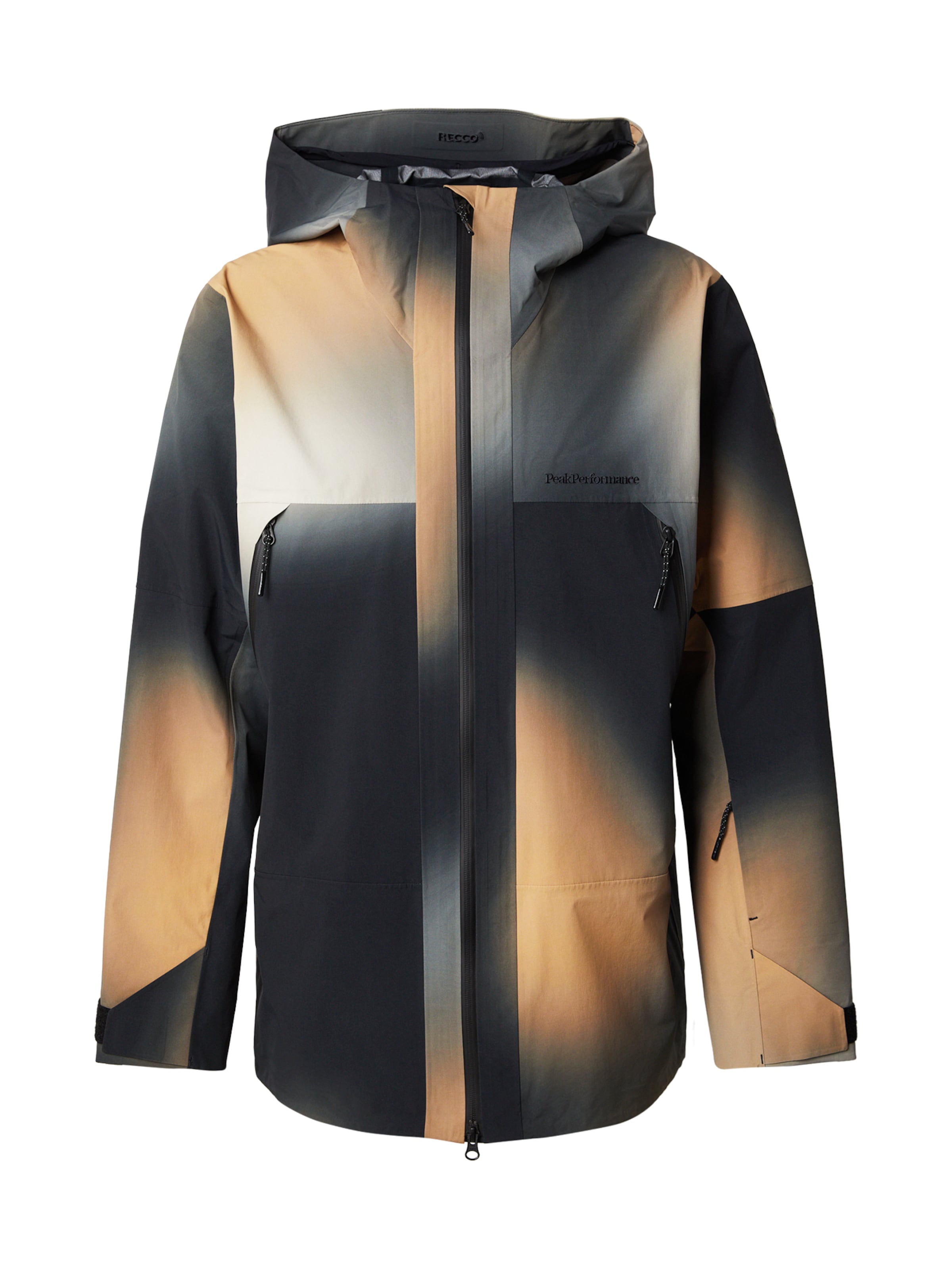 PEAK PERFORMANCE Куртка в спортивном стиле 'Edge 3L AOP' в Черный: спереди