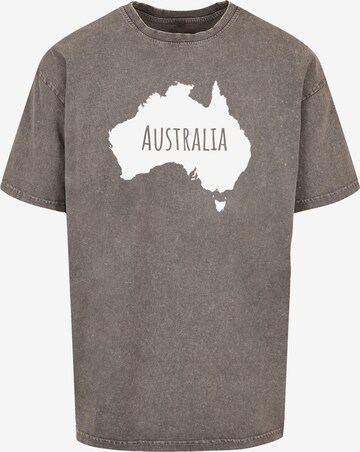 Merchcode Shirt 'Australia X' in Grijs: voorkant