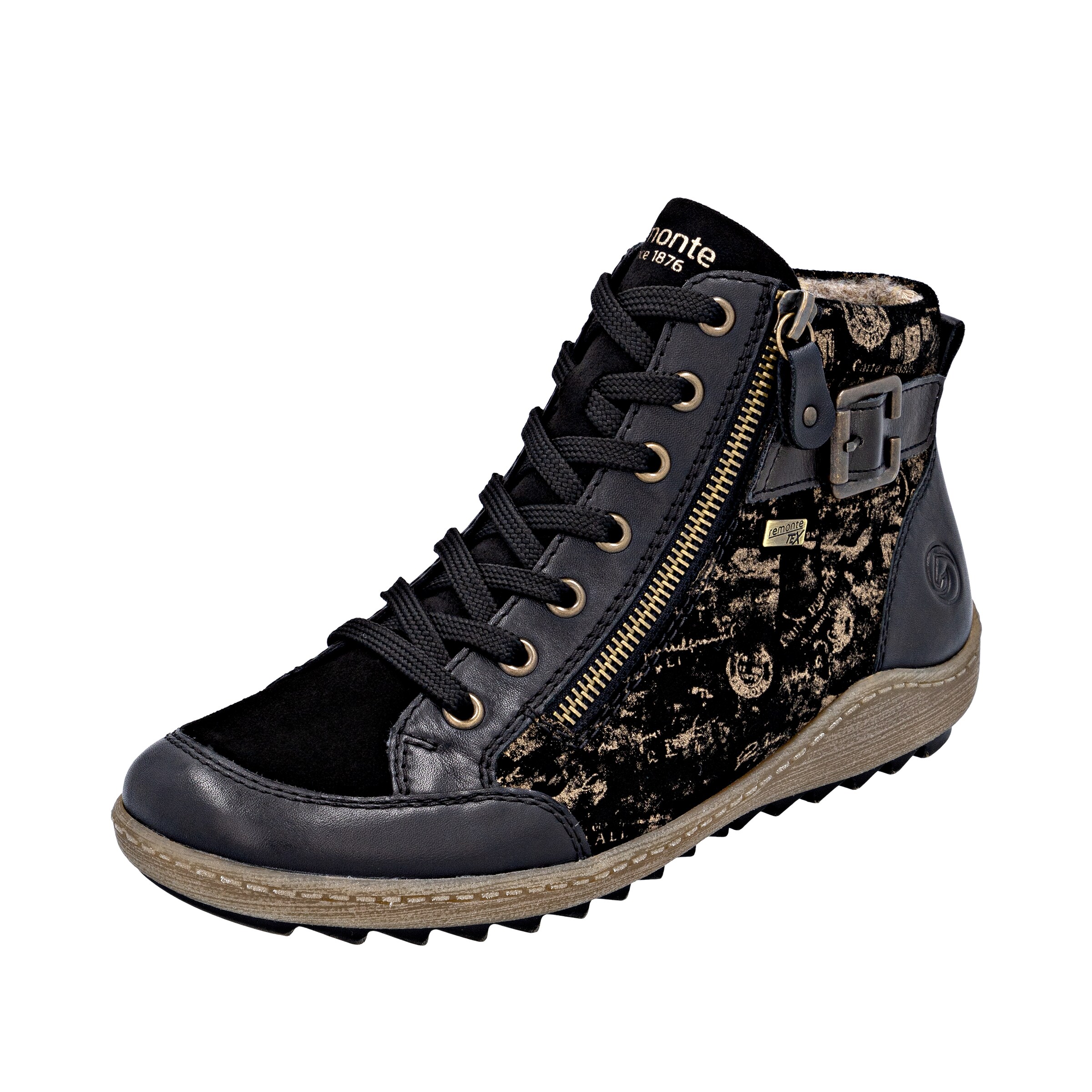 Bottines à lacets REMONTE en noir : devant