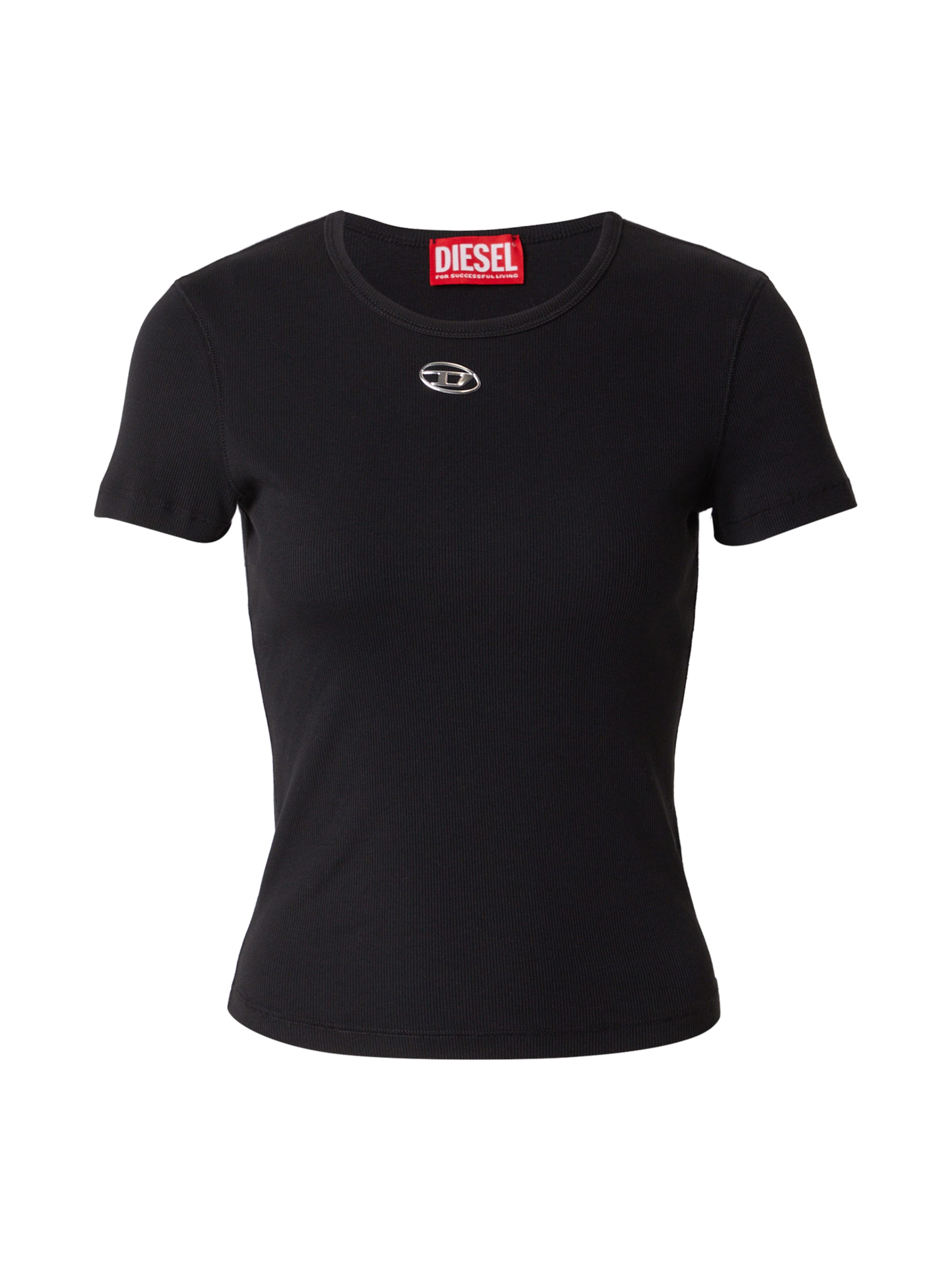 Tricou 'T-ELE-LONG-OD' de la DIESEL pe negru: față