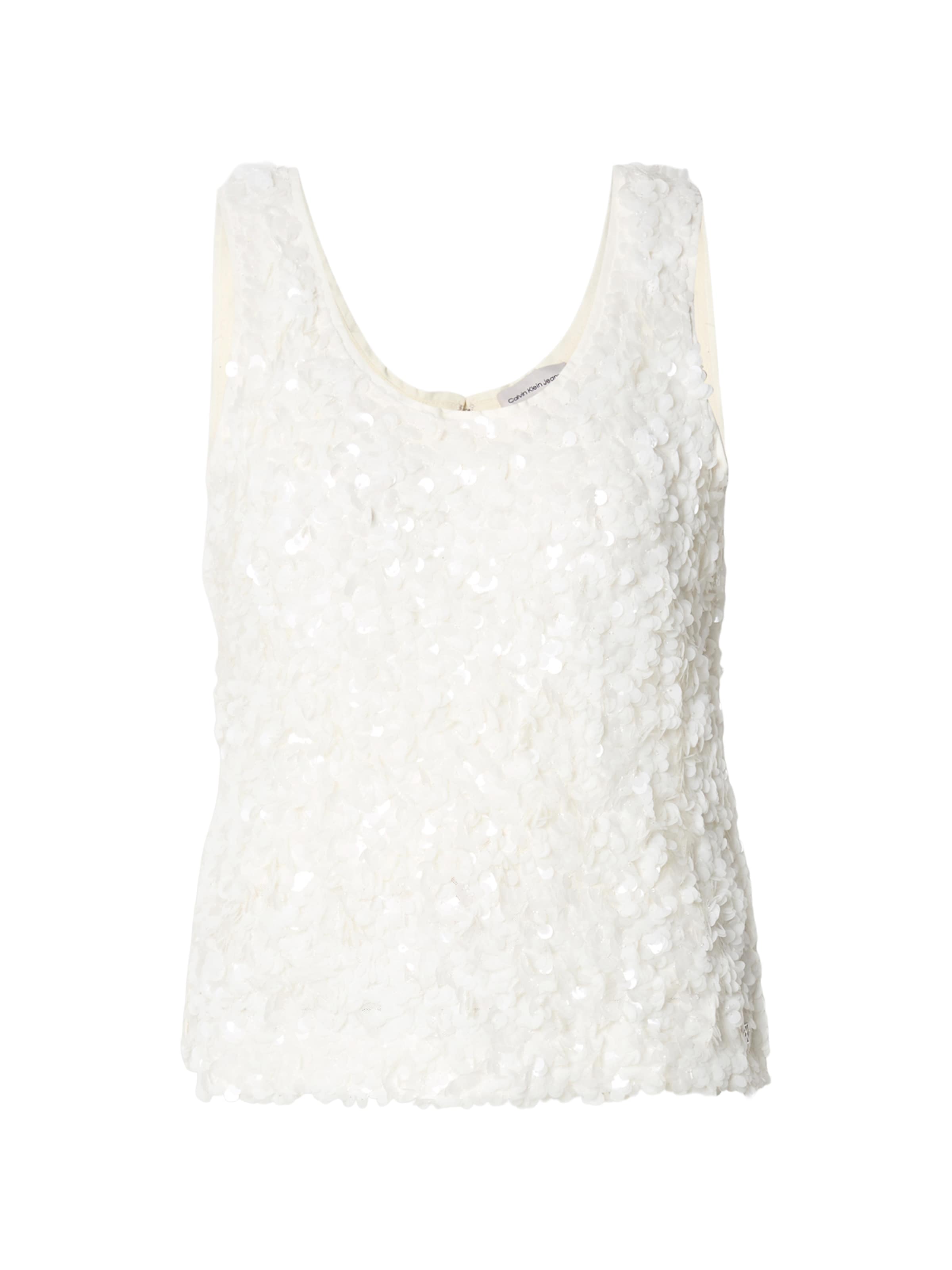 Calvin Klein Jeans Bluza | bela barva: sprednja stran