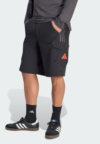 ADIDAS PERFORMANCE Loosefit Sportshorts 'Audi Formula One Team Mechanics' in Schwarz: Vorderseite