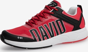 CAMP DAVID Logo-Sneaker im Jacquard-Design in Rot: Vorderseite
