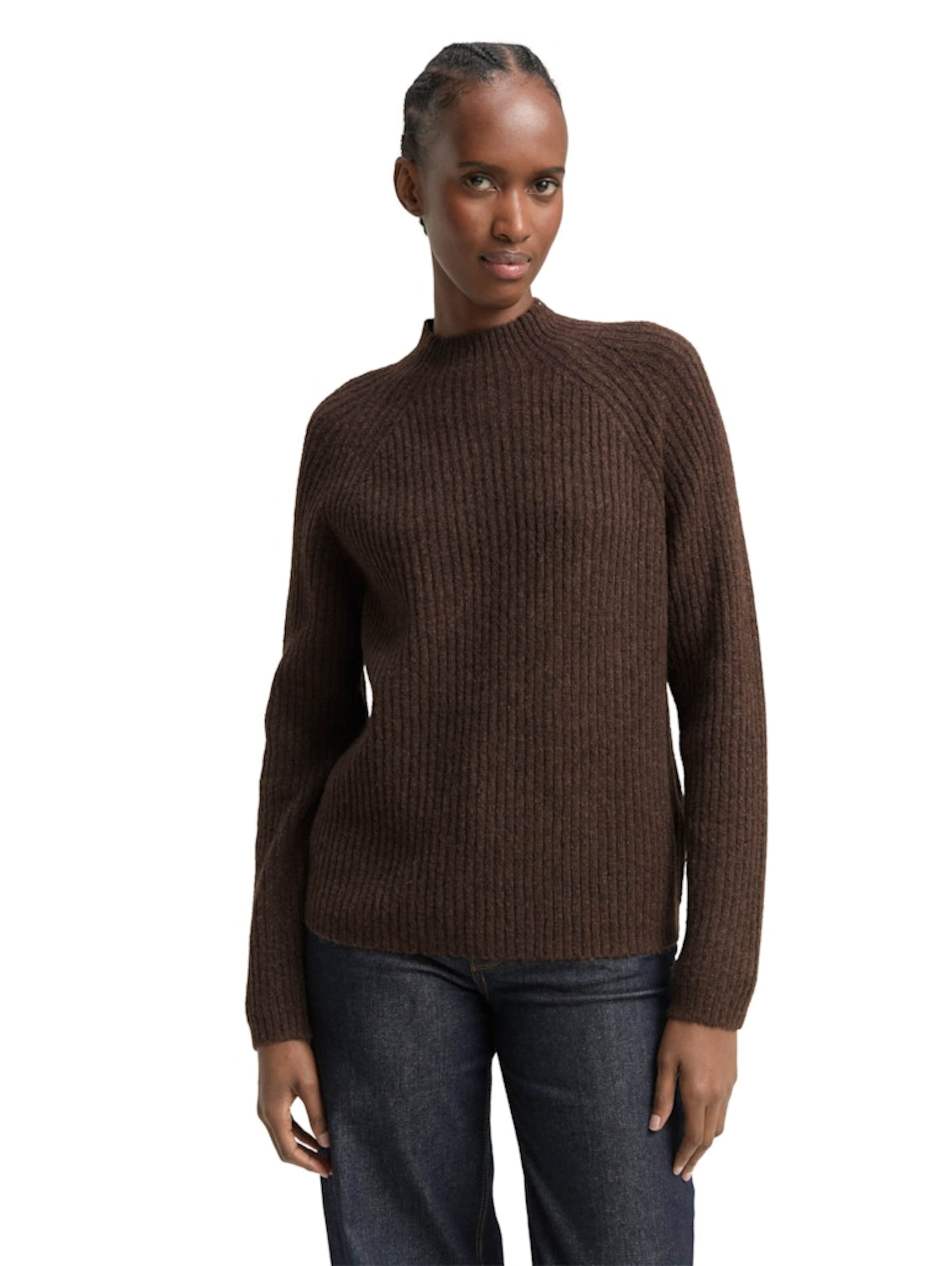 TOM TAILOR DENIM - Pullover em castanho: frente