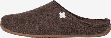 Living Kitzbühel Huisschoenen 'Filz - Schweizer Kreuz' in Bruin: voorkant