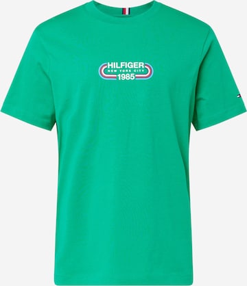 T-Shirt TOMMY HILFIGER en vert : devant