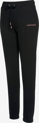 LASCANA Pajama Pants in Black: front