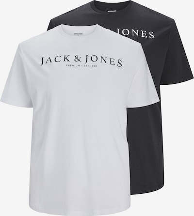 fekete / fehér Jack & Jones Plus Póló 'Blabooster', Termék nézet