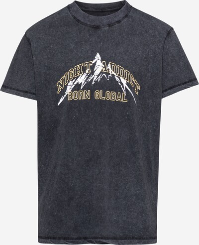 Night Addict T-Shirt 'KIETH' in pastellgelb / schwarz / weiß, Produktansicht