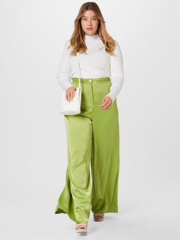 Nasty Gal Plus Zvonové kalhoty Kalhoty se sklady v pase – zelená