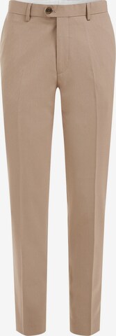 Coupe slim Pantalon à plis WE Fashion en marron : devant