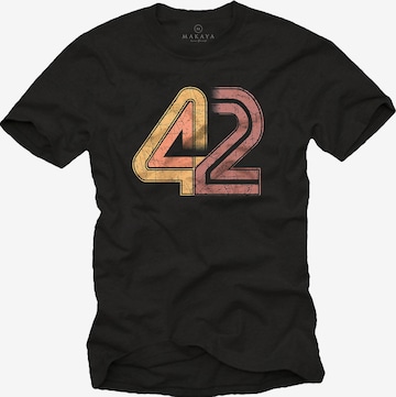 MAKAYA Shirt '42 The Answer' in Schwarz: Vorderseite
