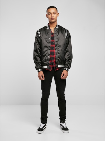 Urban Classics Between-Season Jacket 'Satin' in Black