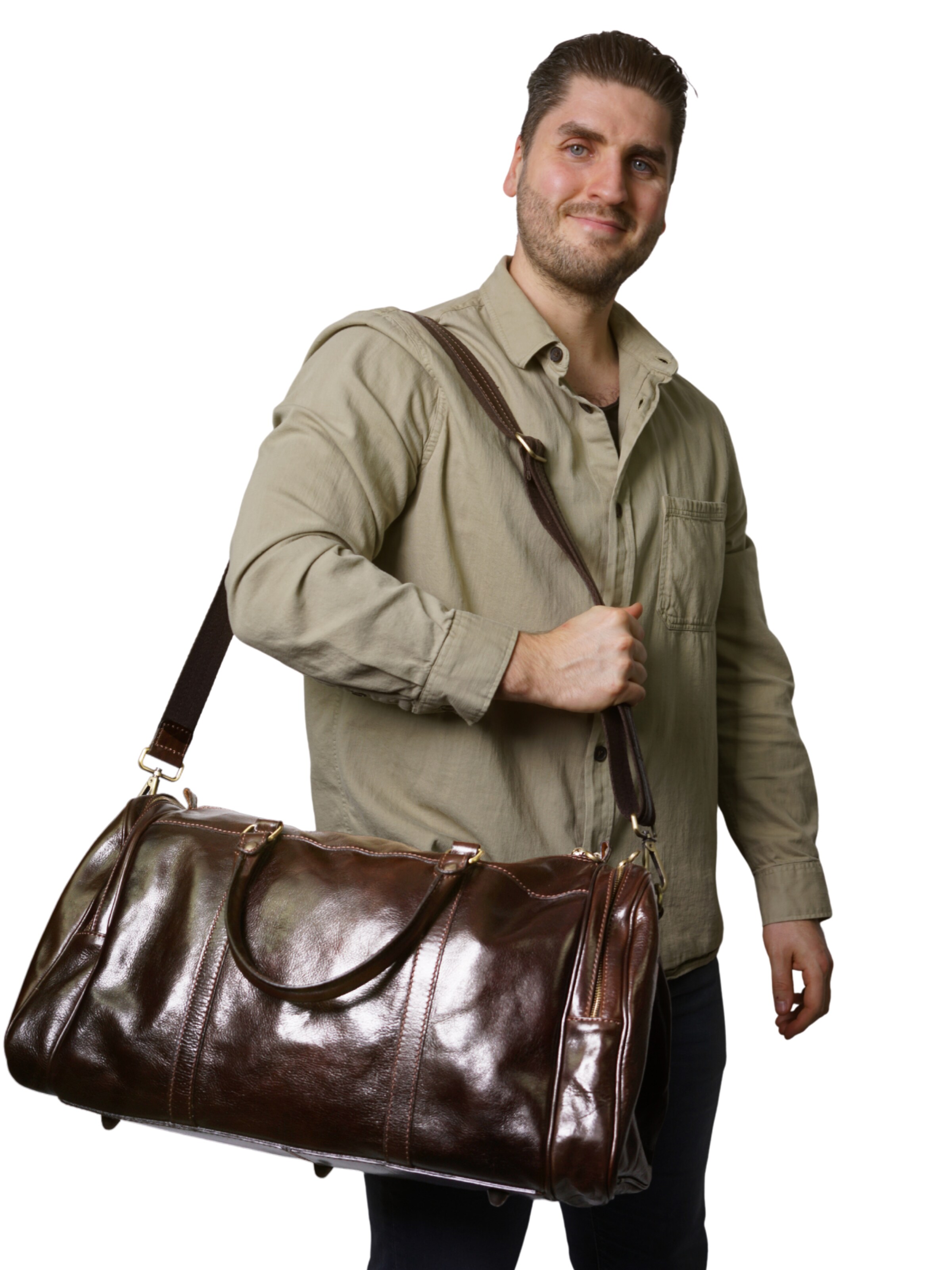 lePelou Weekendtas 'JULIAN' in Bruin