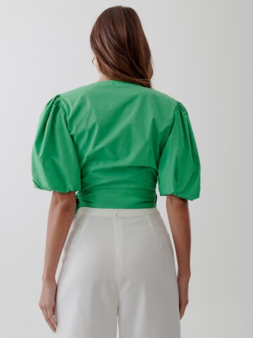 Tussah Blouse 'KATHRYN ' in Groen: terug