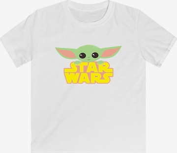 T-Shirt 'Star Wars The Mandalorian Yoda Star Wars' F4NT4STIC en blanc : devant