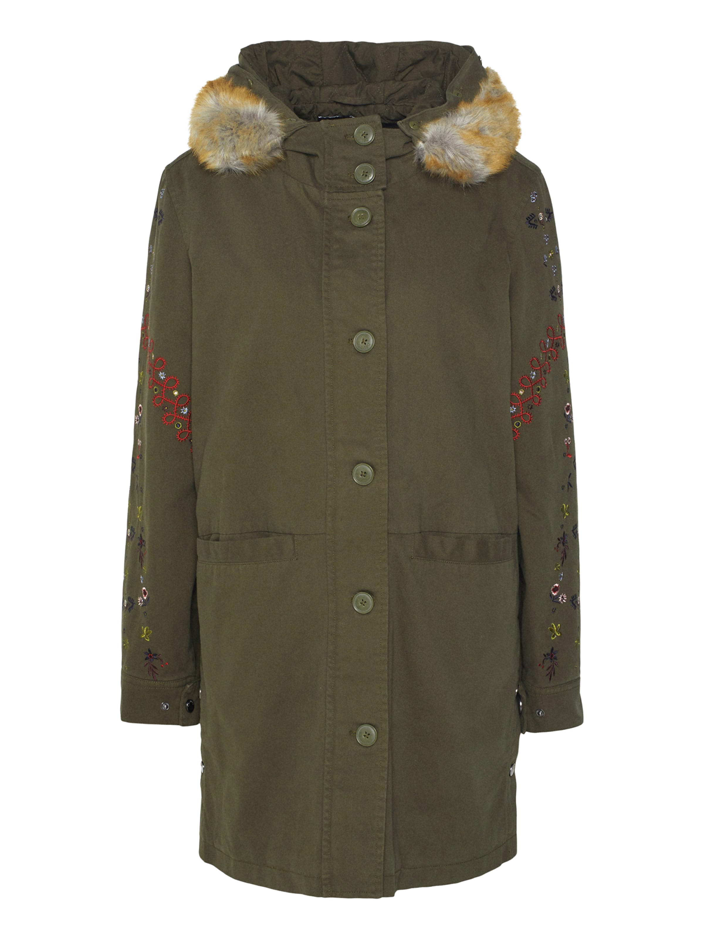 Desigual Χειμερινό παρκά σε πράσινο: μπροστά