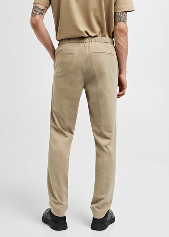 MANGO MAN Slim fit Pleated Pants 'Zurich' in Beige