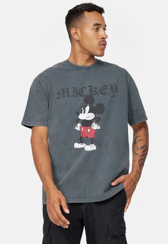 Recovered T-Shirt 'Disney Grumpy Mickey' in Grau: Vorderseite