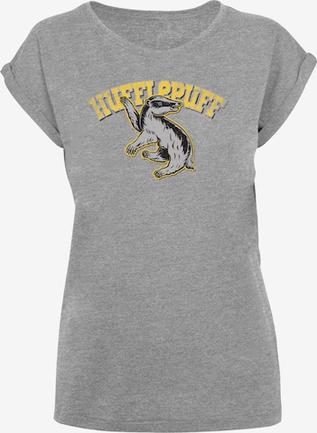 F4NT4STIC T-Shirt 'Harry Potter Hufflepuff Sport Emblem' in Grau: predná strana