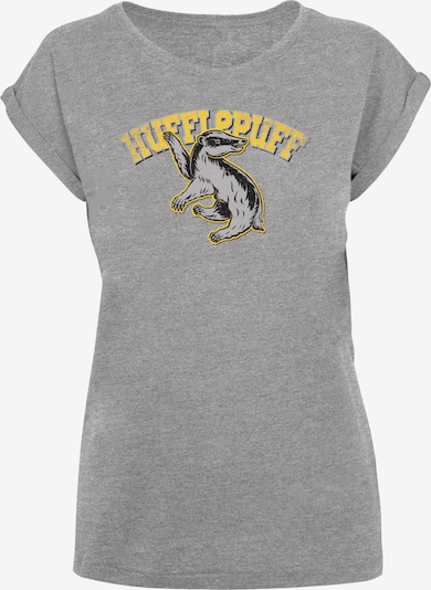 F4NT4STIC T-Shirt 'Harry Potter Hufflepuff Sport Emblem' in gelb / grau / schwarz, Produktansicht