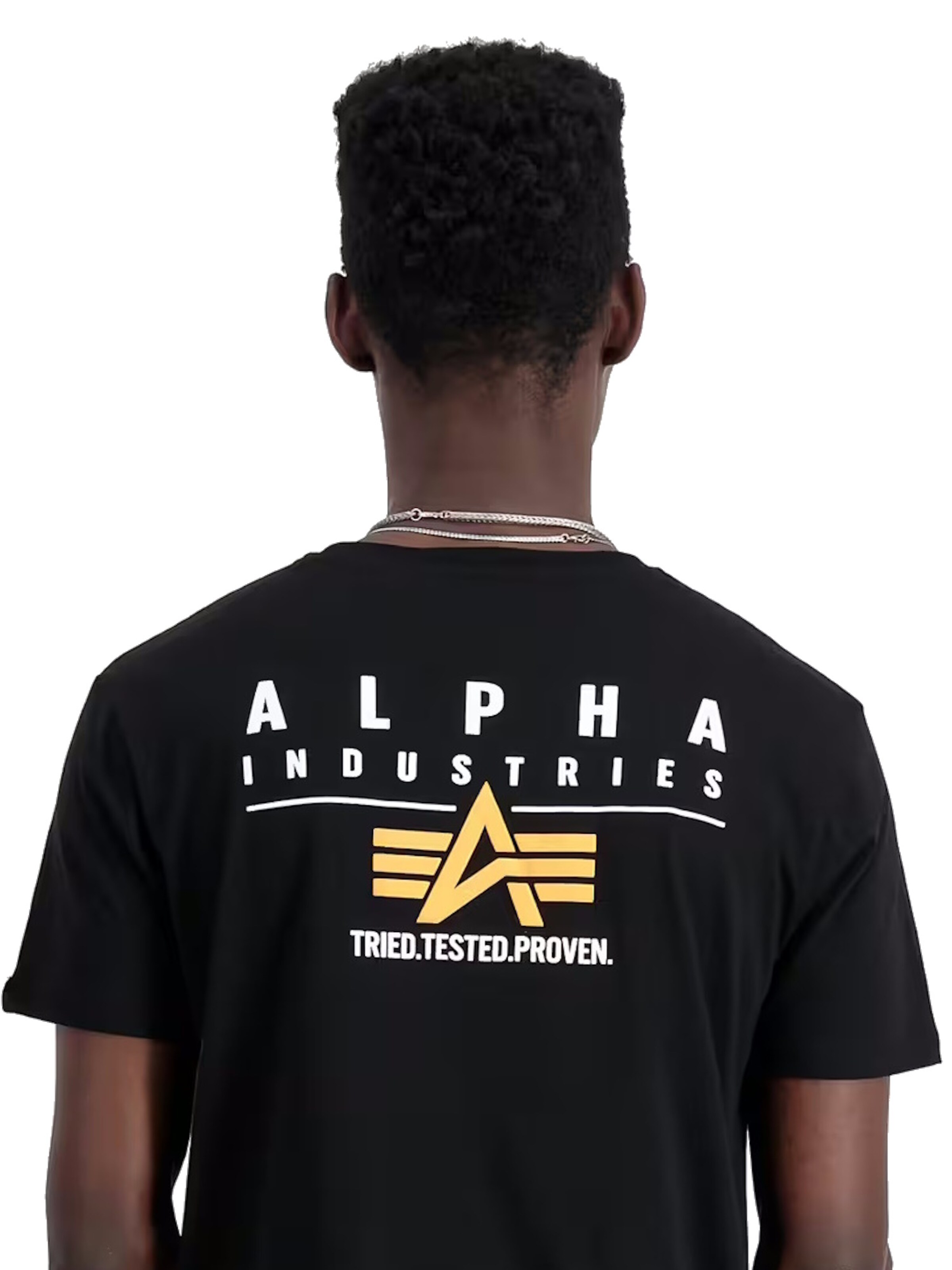 Maglietta 'Puff Print' di ALPHA INDUSTRIES in nero