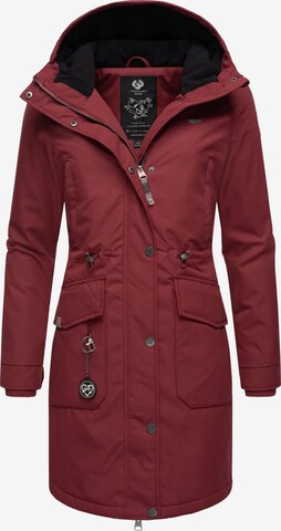 Ragwear Winter Coat 'Reloved Remake II' in Red: front