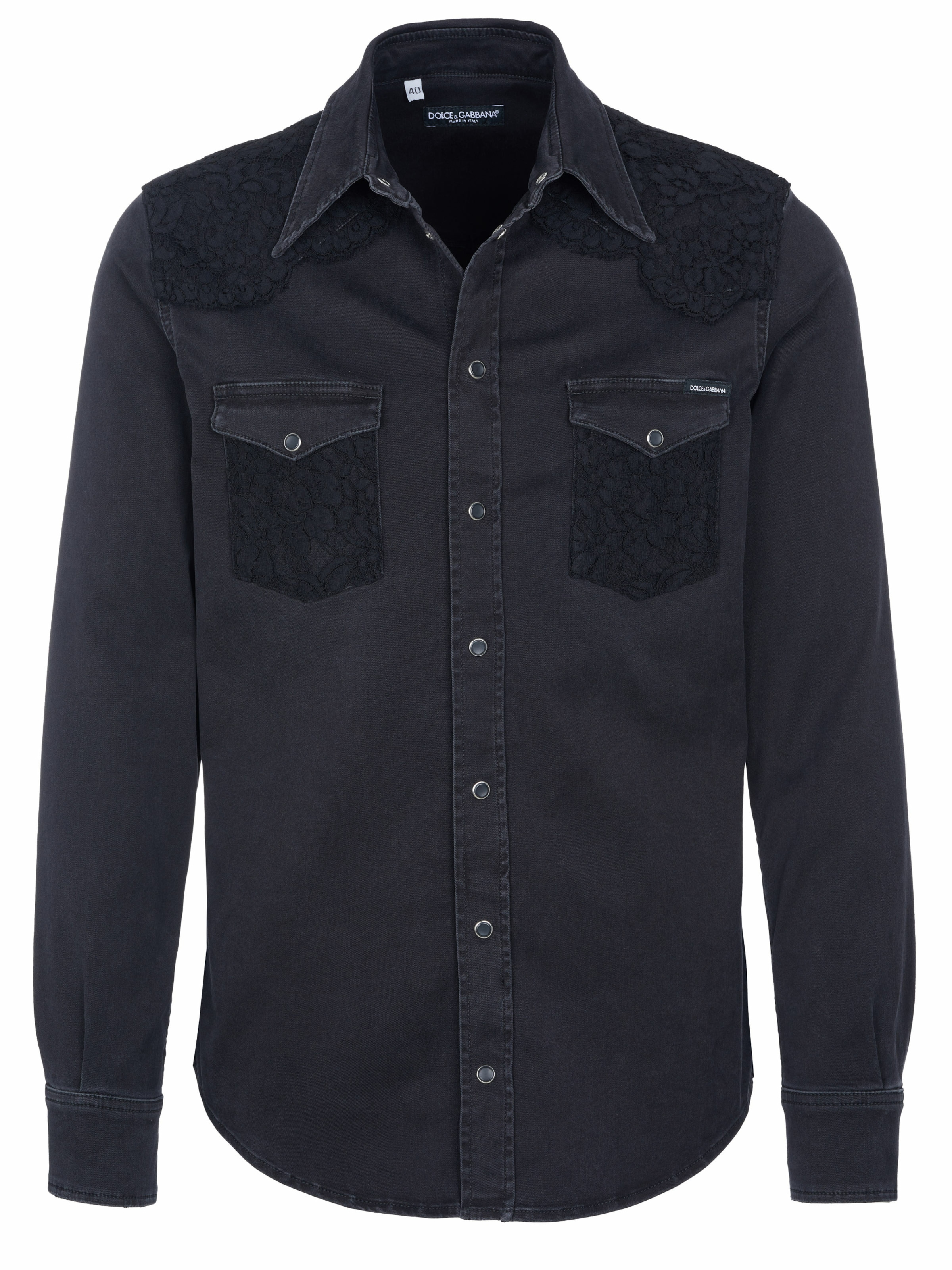 DOLCE & GABBANA Regular Fit Hemd in Schwarz: Vorderseite